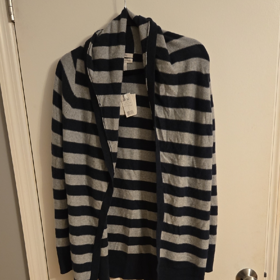 Joie Navy And Gray Striped Cardigan